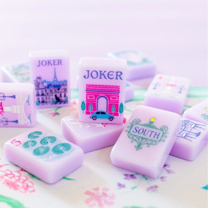 Board Game Mahjong - Paris Style Purple Crystal Acrylic American