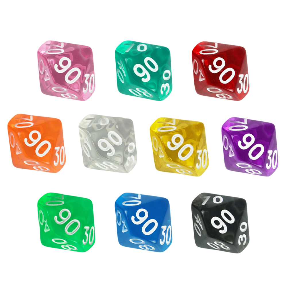 D10(00-90) Dice Set 10pcs Tran - Board Game Digital review and price